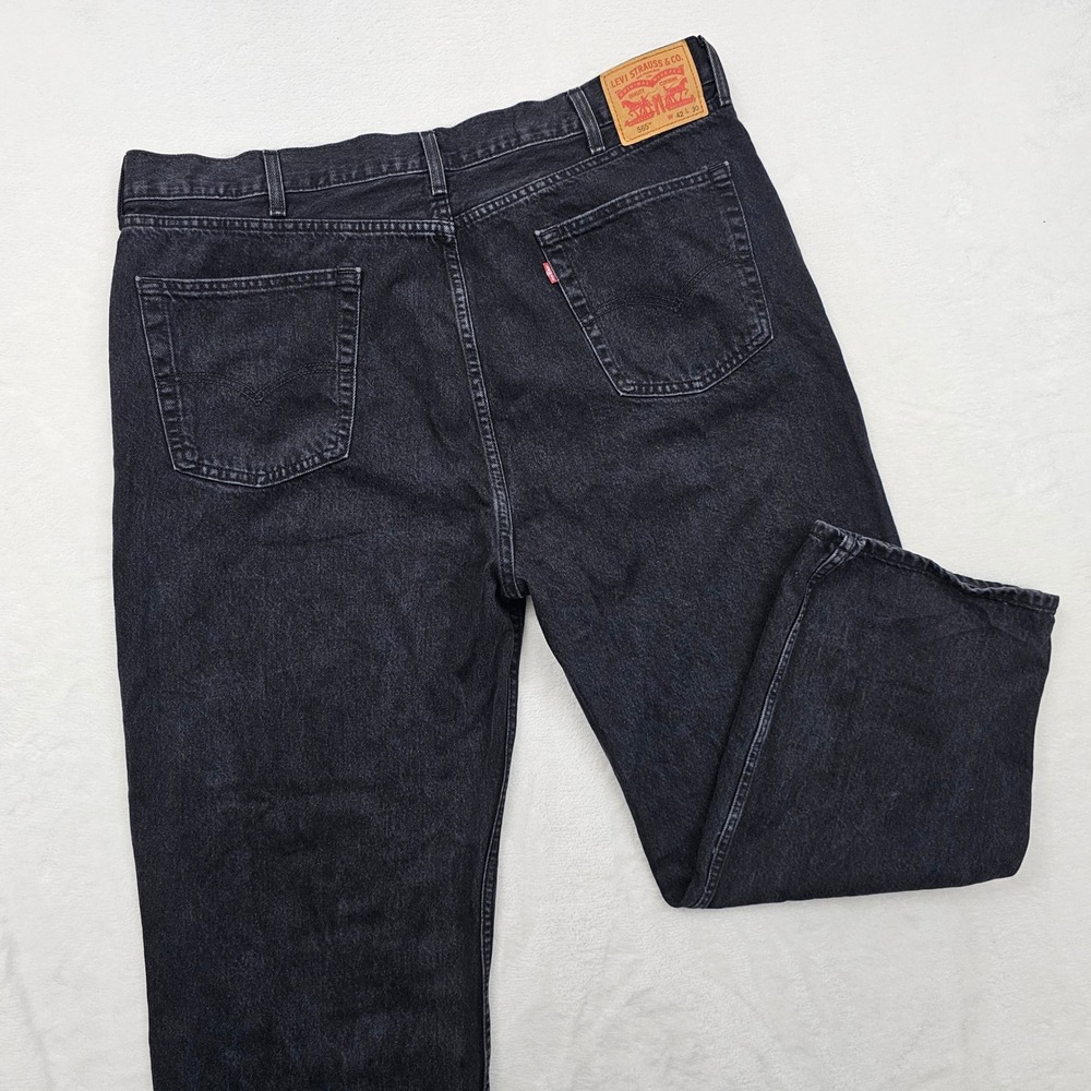 Levi's 565 Loose Fit Jeans Mens 42x29 Black Denim Wide Leg Baggy Retro Y2K 90s